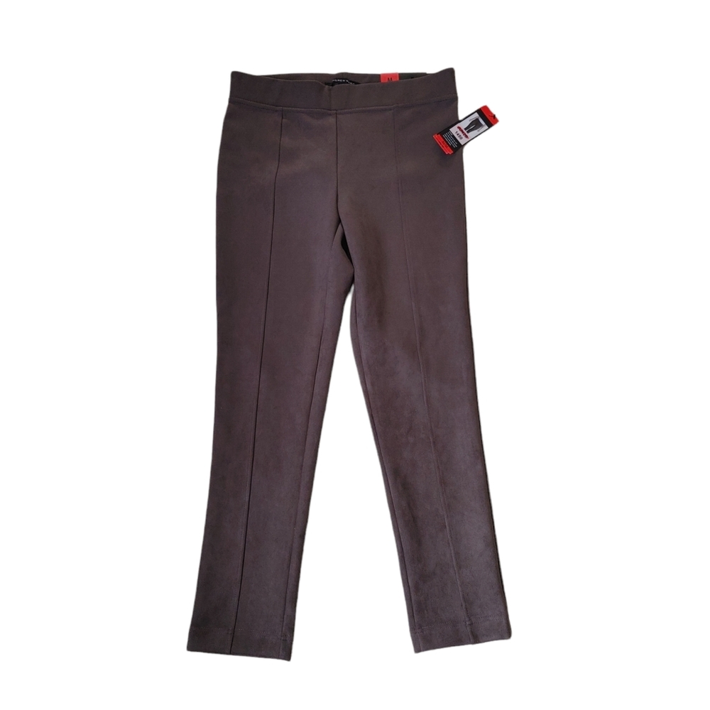 NWT Andrew Mark Taupe-Brown Faux Suede Slim Fit Pants Women's Size Medium
